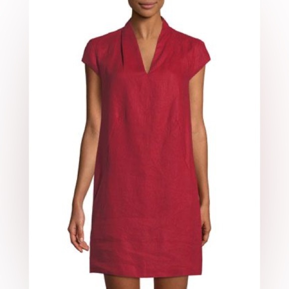 Neiman Marcus Red Tunic Top - Picture 1 of 5